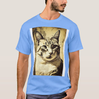 Cat Ansikte Vintage T Shirt