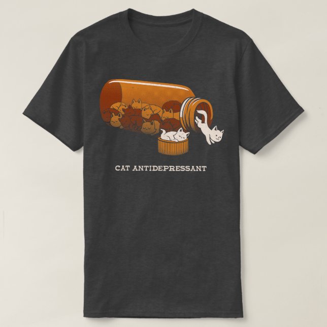 Cat Antidepressiv av Tobe Fonseca T Shirt (Design framsida)