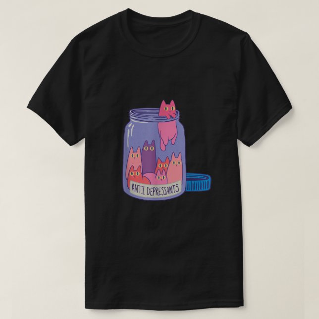 Cat Antidepressiva Kattunge  T Shirt (Design framsida)