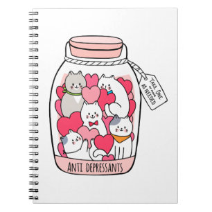 Cat Antidepressive Funny Cat Lover Gift Anteckningsbok