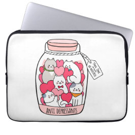 Cat Antidepressive Funny Cat Lover Gift Laptop Fodral
