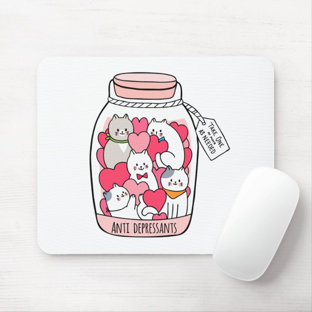 Cat Antidepressive Funny Cat Lover Gift Musmatta (Med mus)