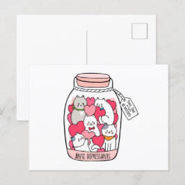 Cat Antidepressive Funny Cat Lover Gift Vykort