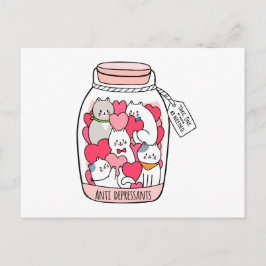 Cat Antidepressive Funny Cat Lover Gift Vykort
