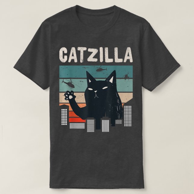 Cat Apparel Catzilla  T Shirt (Design framsida)