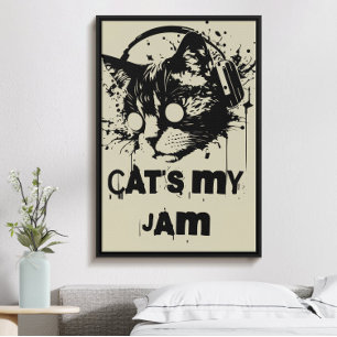 Cat är min sylt, lustiga trendig coola musikkatt poster
