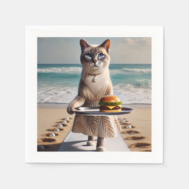 Cat är Serving Hamburger Pappersservett (Framsidan)
