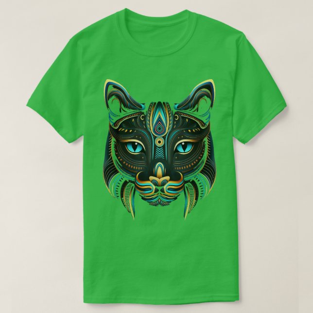 Cat Art Azteca Kitten Ancient Aztec ursprungsdoser T Shirt (Design framsida)