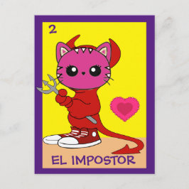 Cat Art Card, The Imposter, Postcard Vykort