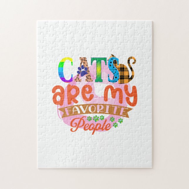 Cat Art Cats är mitt favoritfolk Pussel (Vertikal)