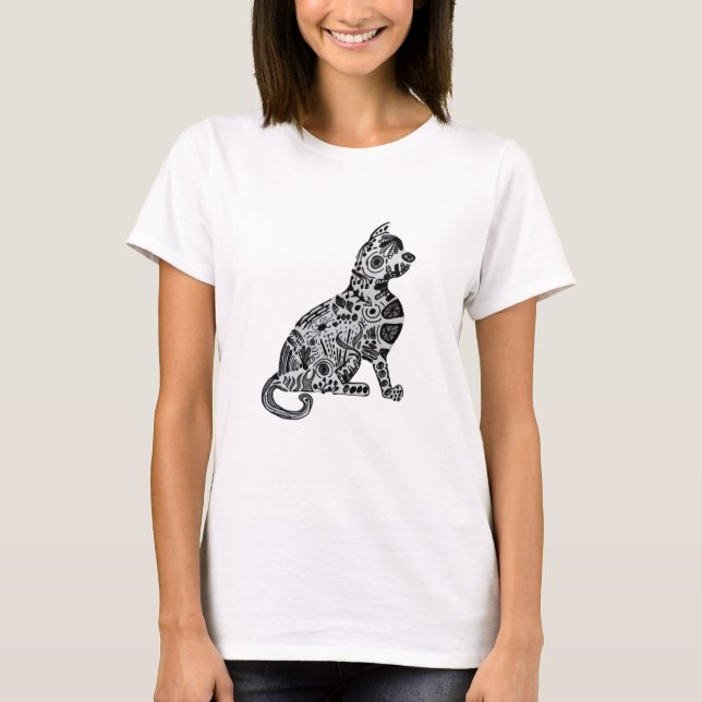 CAT . ART DRAWING HANDMADE  T SHIRT (Framsida)