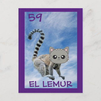 Cat Art, El Lemur, Postcard Vykort