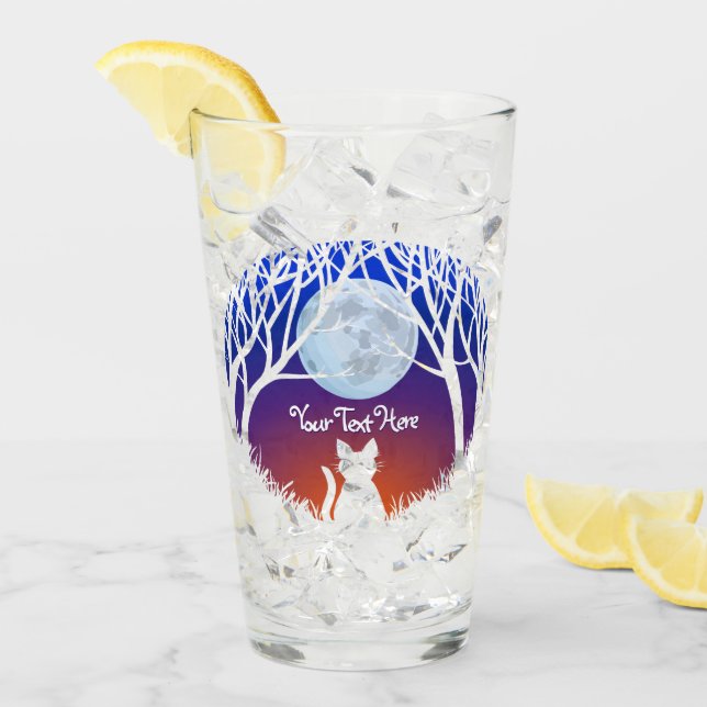 Cat Art Glass, Personlig Tjock Cat Glass Glaskopp (Framsida Ice)