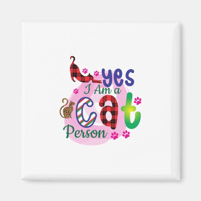 Cat Art I är en kattperson Magnet (Framsidan)