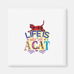 Cat Art Life är bättre med ett katt Magnet