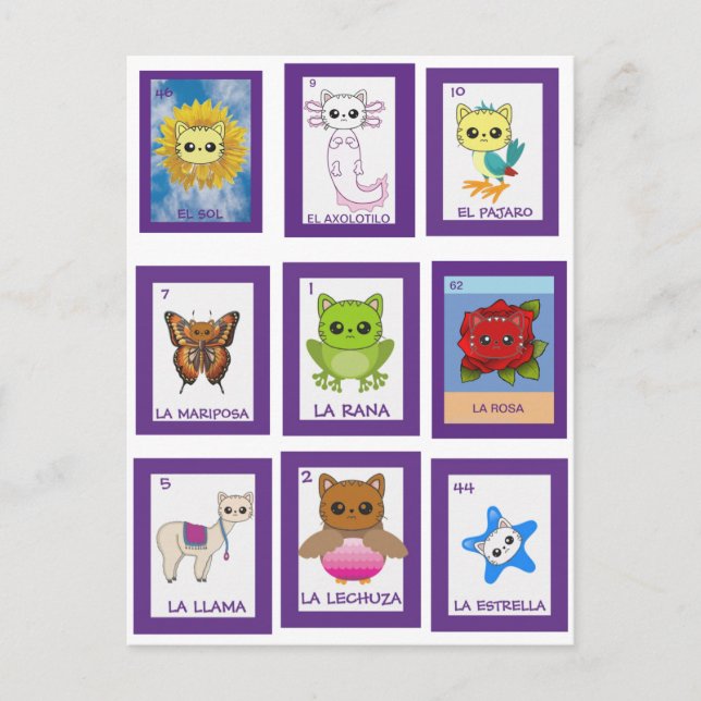 Cat Art Lottería Vykort (Framsida)