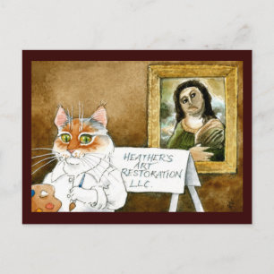 Cat Art Restoration Spansk Fresco-sked Vykort