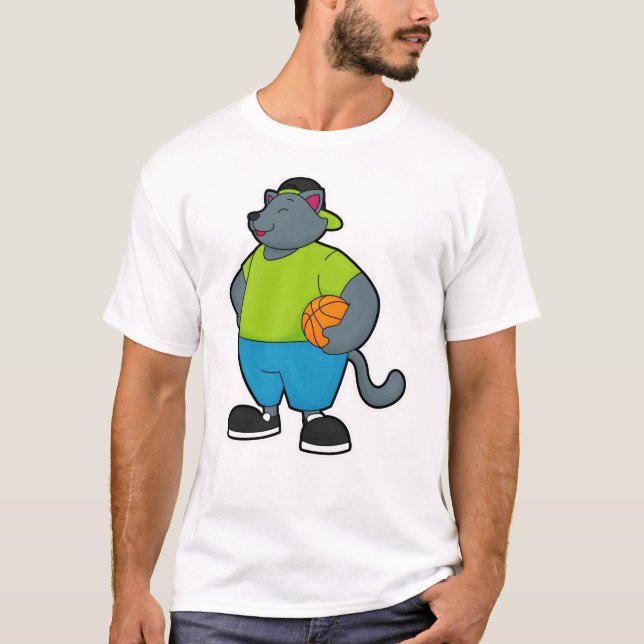 Cat as Basketball player with Basketball T Shirt (Framsida)