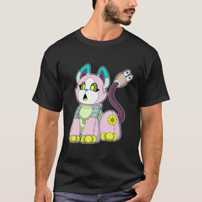 Cat as Robot T Shirt (Framsida)