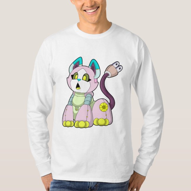 Cat as Robot T Shirt (Framsida)