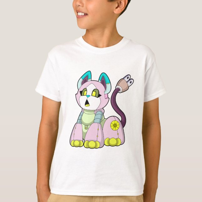Cat as Robot T Shirt (Framsida)