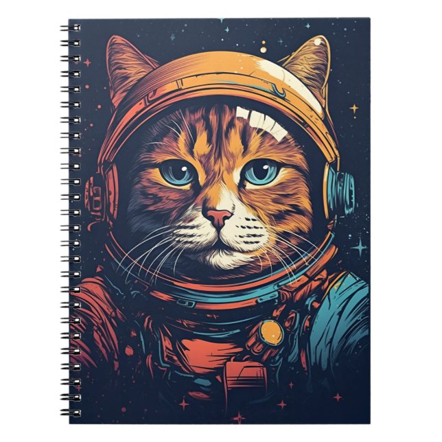 Cat Astronaut Anteckningsbok (Framsidan)