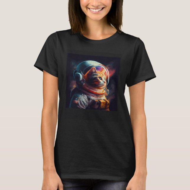 Cat Astronaut Candy T Shirt (Framsida)