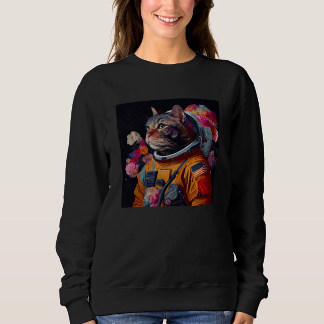 Cat Astronaut Colorful T Shirt (Framsida)