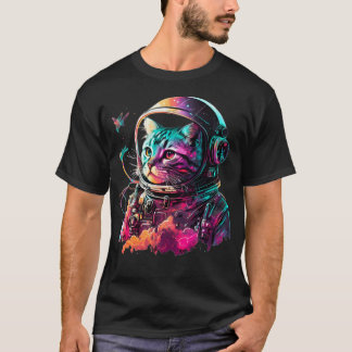 Cat Astronaut Colorfull T Shirt