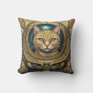 Cat astronaut cyberpunk art kudde