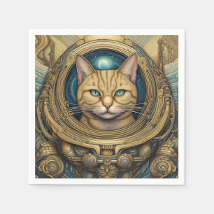 Cat astronaut cyberpunk art pappersservett