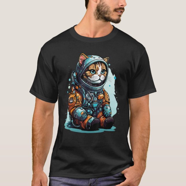 Cat Astronaut Helmet Space Explorer Astronauts Cat T Shirt (Framsida)
