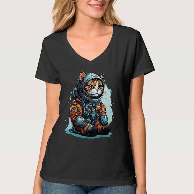 Cat Astronaut Helmet Space Explorer Astronauts Cat T Shirt (Framsida)