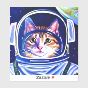 Cat Astronaut i rymden Klistermärken