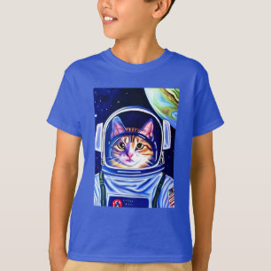 Cat Astronaut i rymden T Shirt