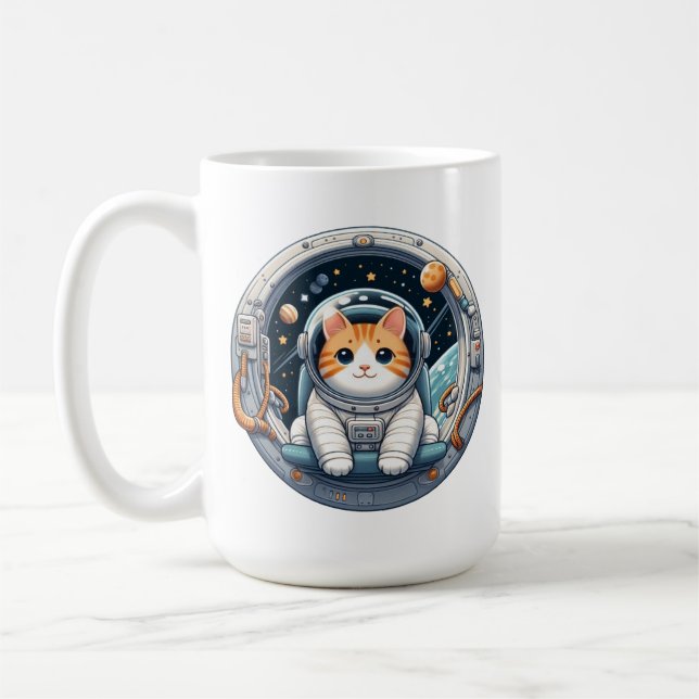 Cat Astronaut Kaffemugg (Vänster)