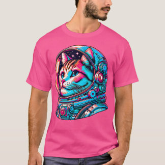 Cat Astronaut Kitten Cosmonaut Cyberpunk T Shirt
