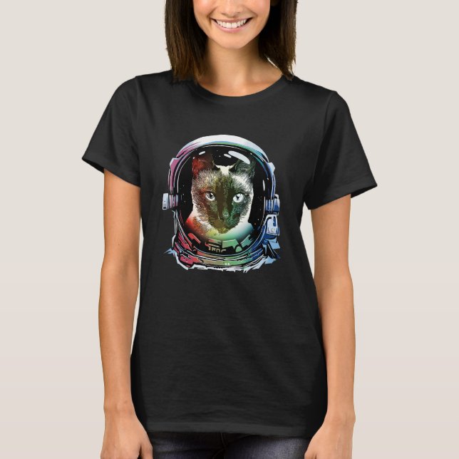 Cat Astronaut Space Cat  Retro 2 T Shirt (Framsida)