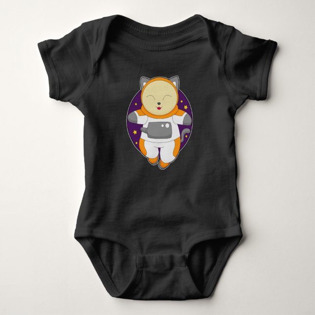 Cat Astronaut Space T Shirt (Framsida)