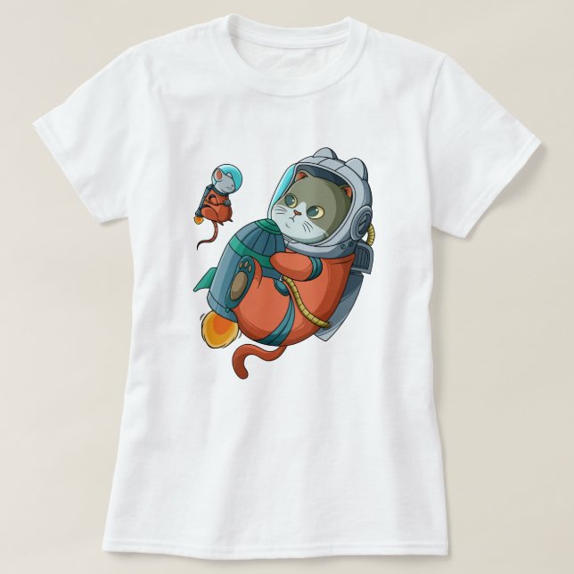 Cat Astronaut T-Shirt (Design framsida)