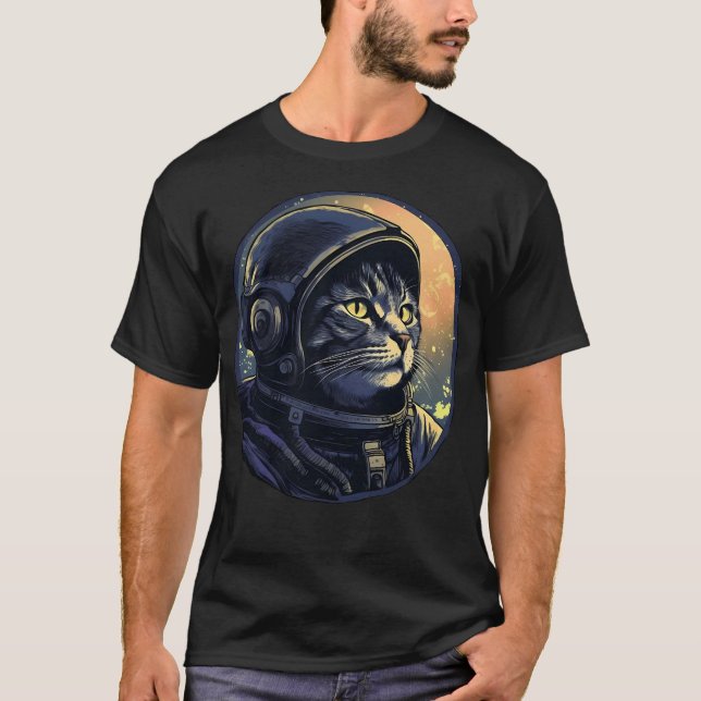 Cat Astronaut T Shirt (Framsida)