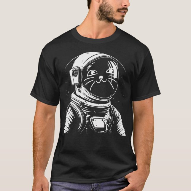 Cat Astronaut T Shirt (Framsida)