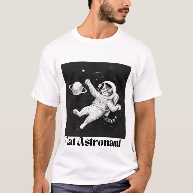 Cat Astronaut T Shirt (Framsida)