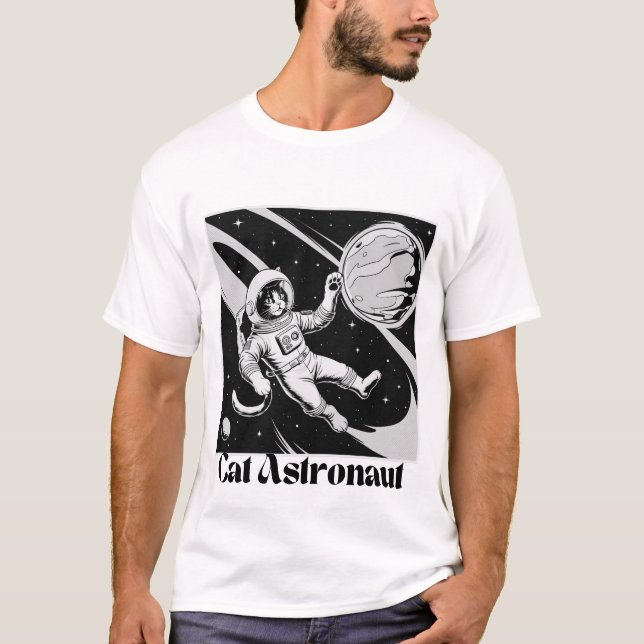 Cat Astronaut T Shirt (Framsida)