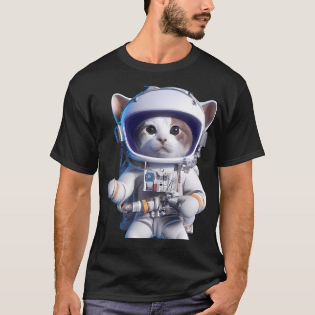Cat Astronaut T Shirt (Framsida)