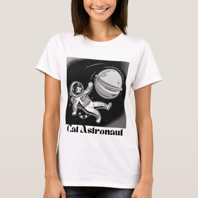Cat Astronaut T Shirt (Framsida)