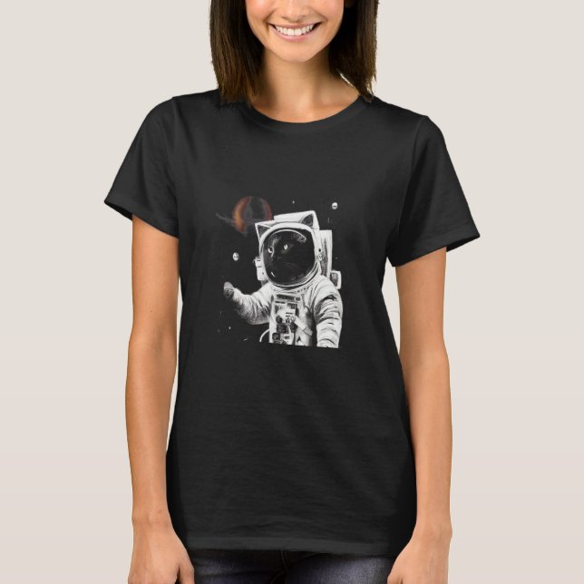 Cat Astronaut T Shirt (Framsida)