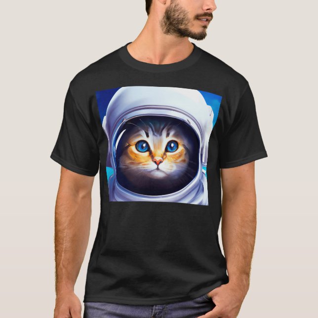 Cat Astronaut T Shirt (Framsida)