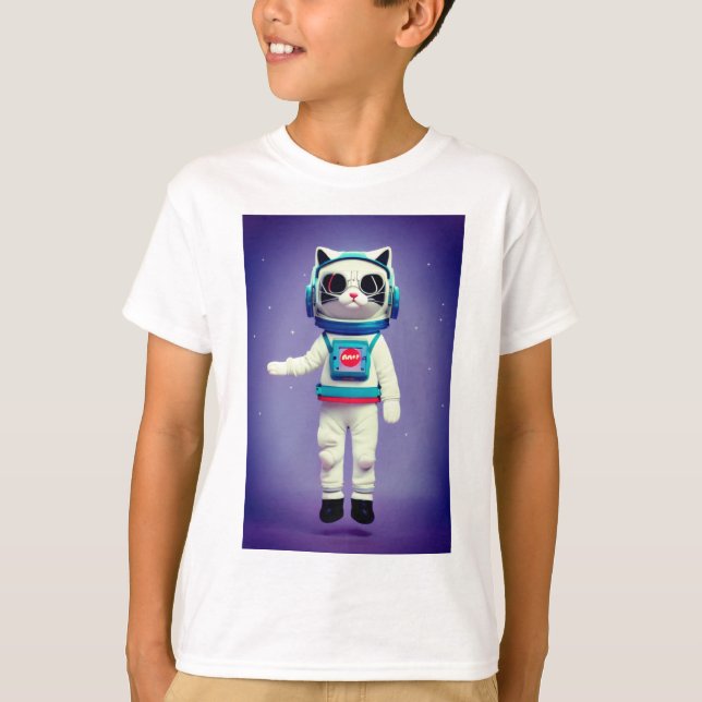 Cat Astronaut T Shirt (Framsida)