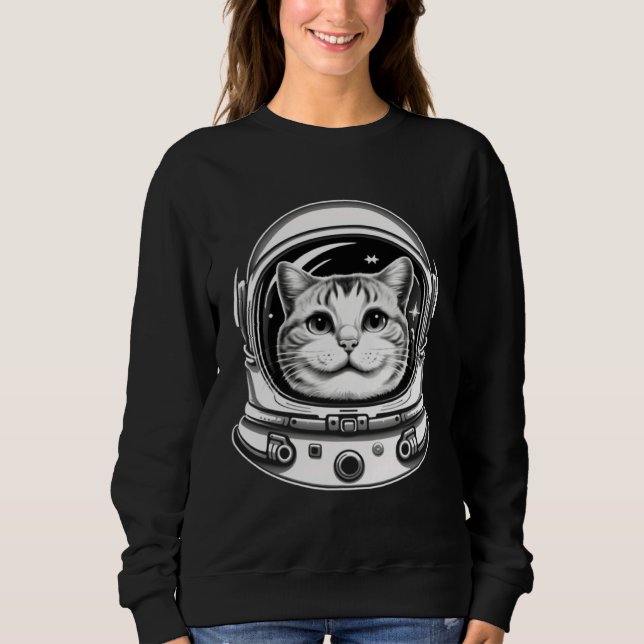 Cat Astronaut With Helmet T Shirt (Framsida)